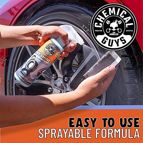 Chemical Guys Tire Kicker Sprayable Extra Glossy Tire Shine (Works on Rubber, Vinyl & Plastic) Safe for Cars, Trucks, Motorcycles, RVs & More, Extra Large Size 32 fl oz - size: 32 Fl Oz (Pack of 1), style: Only