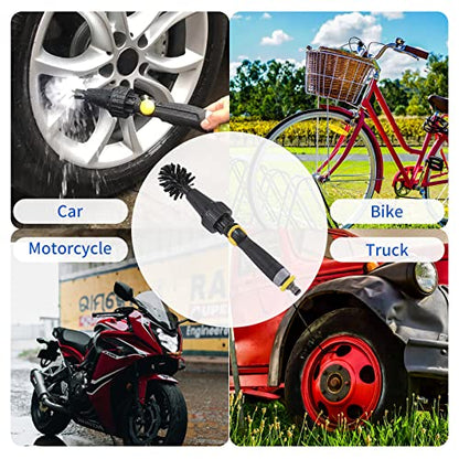 Auto Cleaning Wheel Brush Car Detailing Spinning Brushes Rotary Cleaning Brush for Scrub Wash Tires Grills Bike Motorcycle Wheels