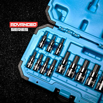 Capri Tools Hex Bit Socket Set, Metric, Advanced Series, 13-Piece - size: Metric / Advanced Series