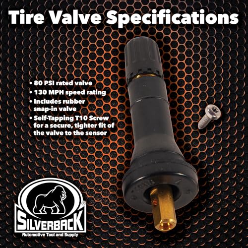 Silverback Automotive One-Direct TPMS Programmable Sensor Set of 4. Multi Frequency (314.9MHz + 315MHz + 433MHz) OE-Level TPMS Sensor Programmable by Any Ateq Mfg. TPMS Tool. (Rubber Valve Stems) - size: 4 Pack with No Tool