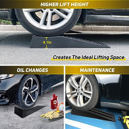 HOXWELL Portable Car Ramps for Oil Changes High Lift, Heavy Duty Low Profile Car Ramps for Jack Support, Vehicle Ramps for Garage, 31.5''x8.1''x4.9'', GVW 10000 LBS, 2PCS - size: 270-2PCS