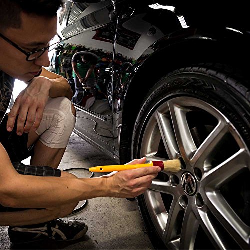 Chemical Guys, Boars Hair Detailing Brush for Wheels, Grilles & Interior | Soft boars-hair bristles gently clean wheels, grilles, emblems and interior surfaces without scratching - size: 10" Long