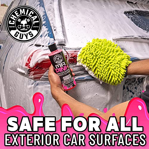Chemical Guys, Mr. Pink Foaming Car Wash Soap & Chenille Mitt Kit, 16 oz | High-foaming Mr. Pink soap with a plush chenille mitt for safe, scratch-free contact washing, a starter combo - style: 16 Fl Oz + Wash Mitt