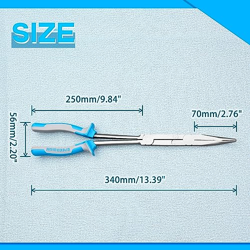 SPEEDWOX 13-Inch Dual Pivot Pliers - Bent Nose Dual Material Long Reach Extra Long Compound Action Pliers - style: Bend Nose Pliers