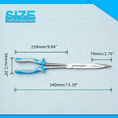 SPEEDWOX 13-Inch Dual Pivot Pliers - Bent Nose Dual Material Long Reach Extra Long Compound Action Pliers - style: Bend Nose Pliers