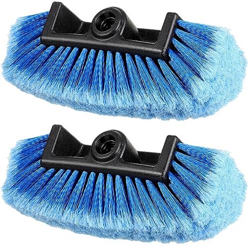 Tanlade 2 Pcs Car Wash Brush Head with Soft Detailing Bristle Flow Through Car Cleaning Brush Exterior Wash Equipment for Auto Truck RV Boat Camper(10 Inch,Blue) - color: Blue, size: 10 Inch