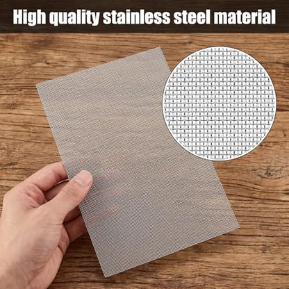 10 Pcs Plastic Welding Mesh, Stainless Steel Wire Screen | Stainless Steel Wire Screen for Thermoplastic Repair, 5.9 × 7.9 Inch Bumper Repair Kit (Silver)