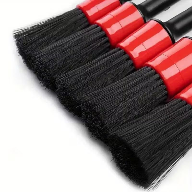 5-Piece Detailing Brush Set for Car Cleaning - Interior Dashboard, Air Vent, Exterior Wheel, and Precision Detailing Brushes for Auto Detailing