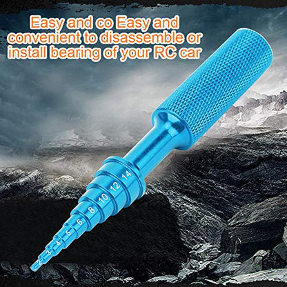 RC Car Bearing Tool Aluminum Alloy RC Car Bearing Steering Hub Carrier Removal Tool RC Car Part 2/3/4/5/6/8/10/12/14mm (Blue) - color: Blue