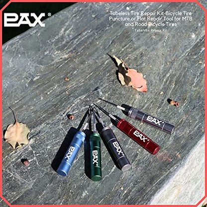 PAX 12 Pcs Tubeless Bike Tire Repair Kit, Includes Storage Canister, Plugger Tool, 10 Pcs Tire Plug Strips, Fast Flat Puncture Fix for MTB, Gravel and Road Bicycle Tires - Dark Gray - color: Dark Gray