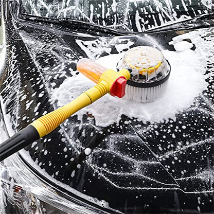 2023 New Auto Rotating Retractable Car Wash Brush, Car Wash Brush with Long Handle, 360° Spin Car Mop Automatically Foams Car Wash Kit, Removable Microfiber Car Cleaning Brush for Car RV Truck Garden