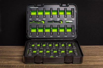 GripEdge | 32-PC 1/4" & 3/8" Drive Deep Metric & SAE Master Socket Extractor Set| Includes sizes - 4-19mm & 3/16-3/4" | Includes Premium Plastic Case With Foam Insert |