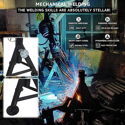 BESTOOL RV Supports Stabilizer Jacks, Travel Trailer Stabilizer Jacks Camper Jack Stands from 17.3" to 30." 1 Pair Capacity 12000 lbs, 2 Pack - color: Black-Dual head RV stabilizer jacks/2PC