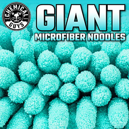 Chemical Guys MIC513 Big Noodle Chenille Microfiber Scratch Free Supersized Car Wash Mitt for Cars, Trucks, SUVs, RVs & More, Turquoise (11" x 12") (Pack of 12) - size: Large (Pack of 12)
