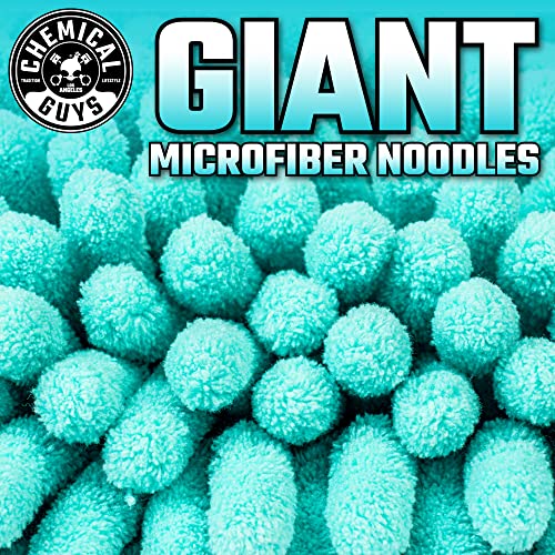 Chemical Guys, X-Large Chenille Noodle Wash Mitt, Teal, Ultra Plush, 2 Pack | Ultra-plush oversized noodle mitt holds maximum foam and traps grit for safe, scratch-free washing, two pack