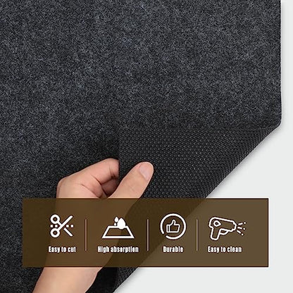 Oil Spill Mat, 60" x 72", Garage Floor Mat Under ATV, Waterproof/Durable/Non-Slip TPR Backing, Reusable Absorbent Pad, Charcoal - size: 60" x 72"