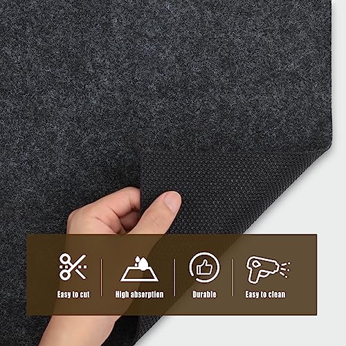 Oil Spill Mat, 60" x 72", Garage Floor Mat Under ATV, Waterproof/Durable/Non-Slip TPR Backing, Reusable Absorbent Pad, Charcoal - size: 60" x 72"
