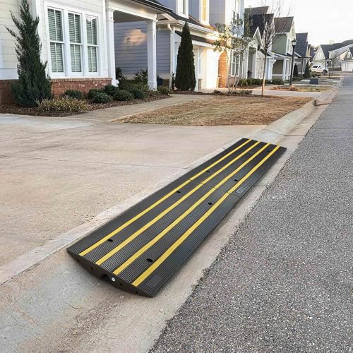 Yescom Driveway Curb Ramp Low Profile Car Ramp 2.6" Rise Garage Sidewalk | 2 Pack