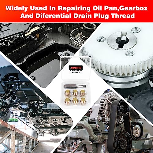 Oil Drain Plug Tap Thread Repair M15 x 1.5MM Oil Pan Screws Rethread | Oil Drain Plug Thread Repair Tool Kit Oil Pan Screws Rethread Tool - size: M15 X 1.5MM