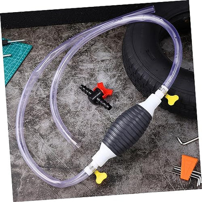 Manual Transfer Pump Kit 1 Set Siphon Hose and Check Valve for Fuel Extraction Portable Hand Pump for Automotive and Home Use