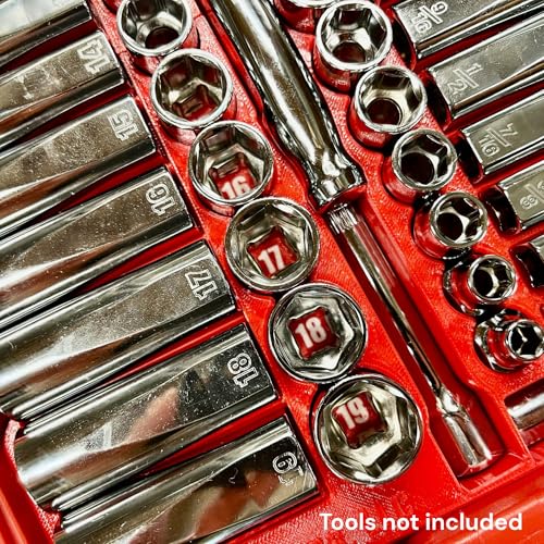 Packout Insert compatible with Milwaukee 3/8" Drive SAE/Metric Ratchet and Socket Mechanics 56-Piece Set (48-22-9008)