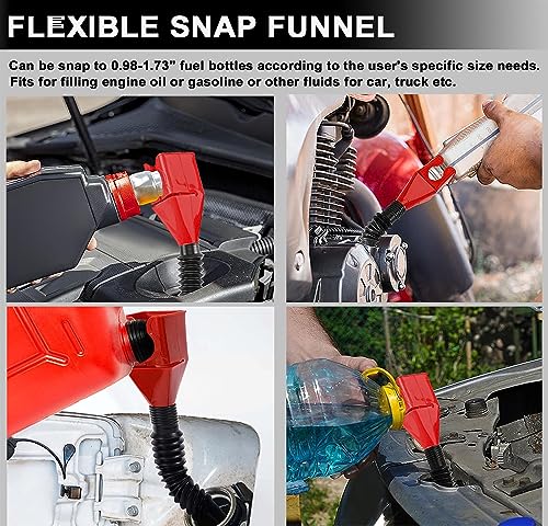 7pcs Oil Filter Wrench Set with Small Oil Funnel for Oil Change, Adjustable Oil Filter Removal Tool 2-1/16"-5-1/4"