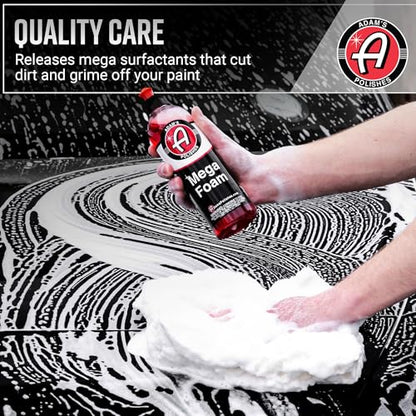 Adam’s Mega Foam (16oz) - pH Neutral Car Soap For Car Washing, Concentated For Wash Bucket, Foam Gun, Won't Strip Car Wax or Ceramic Coatings (Pack of 2) - size: 16oz (Pack of 2)
