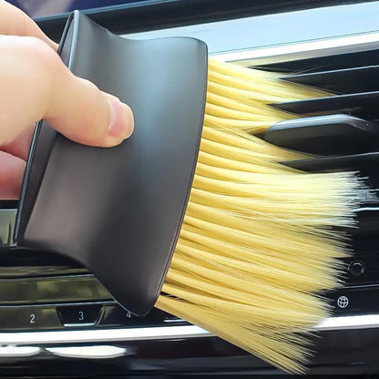 Soft Car Brush 2-in-1 Car Detailing Brush Set-Soft & Stiff Bristles -ABS Resin -for Dashboard, Air Vents, Button Detailing Auto Interior Cleaning Tools