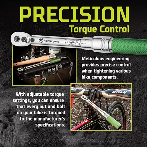 Kilimanjaro 1/4-Inch Drive Click Torque Wrench Set – 2 to 20 Nm Adjustable Range, 14 Bits Included – Precision Bike Maintenance Tool Kit with Storage Case – 910524ECE - style: 2-20Nm