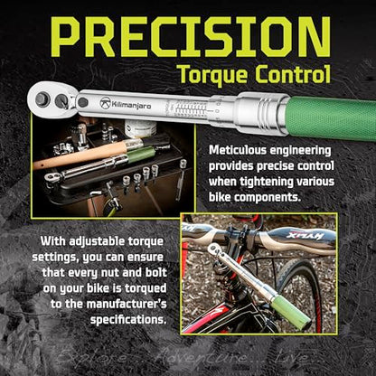 Kilimanjaro 1/4-Inch Drive Click Torque Wrench Set – 2 to 20 Nm Adjustable Range, 14 Bits Included – Precision Bike Maintenance Tool Kit with Storage Case – 910524ECE - style: 2-20Nm