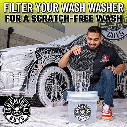 Chemical Guys CWS21516BK Car Wash Detailing Bucket, Mitt & Accessories Bundle (6 Items) Featuring Sticky Snowball Ultra Snow Foam Car Wash Soap, 16 oz - Works on Cars, Trucks, SUVs, RVs & More