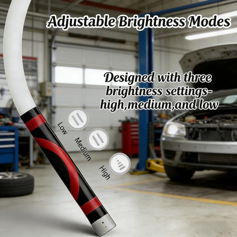 Flexible LED Flashlight Stick, 27" Bendable Mechanic Light,Work Light with High-Lumen LED,3 Brightness Modes, Rechargeable Flexible Light for Mechanics,Car Repairs, Inspections (2 PCS) - size: 2 PCS