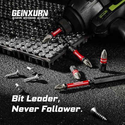 Geinxurn 20Pcs Diamond Coated Impact Screwdriver Bit Set, 2 Inches #2 Phillips Power Driver Bits, Magnetic S2 Steel PH2 Screwdriver Bits Set with Tubes Package - style: 2"-PH2-20PC