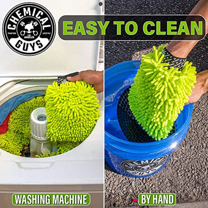 Chemical Guys CWS_301_16M Car Wash Starter Bundle - Citrus Wash & Gloss Foaming Car Wash Soap, 16 oz, Citrus Scent + Green Chenille Wash Mitt (2 Items) Works on Cars, Trucks, SUVs, RVs & More - size: 16 oz