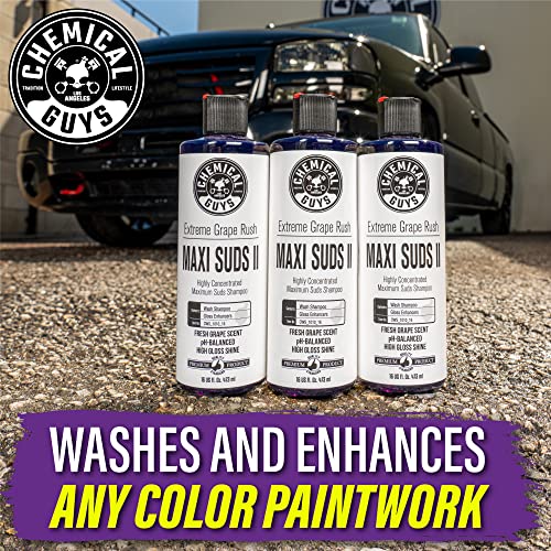 Chemical Guys, Maxi Suds II Foaming Car Wash Soap for Cannons, Grape, 64 oz | High-foam, pH-balanced suds for cannons, guns or buckets, gentle on wax and coatings - size: 64 Fl Oz (Pack of 1)