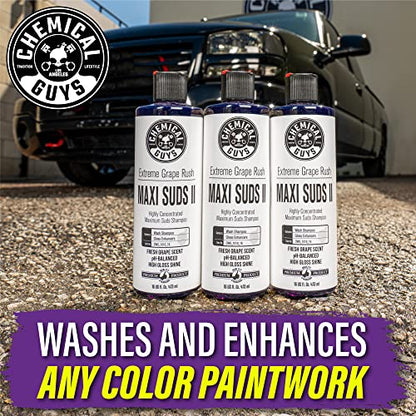 Chemical Guys, Maxi Suds II Foaming Car Wash Soap for Cannons, Grape, 64 oz | High-foam, pH-balanced suds for cannons, guns or buckets, gentle on wax and coatings - size: 64 Fl Oz (Pack of 1)