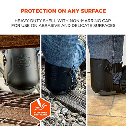 Ergodyne ProFlex 360 Knee Pad, Hinged Design, Hard Shell, Non-Marring Rubber Cap, Extra Large