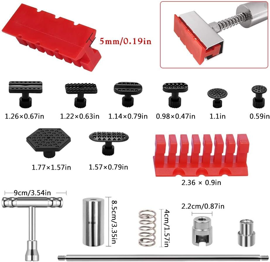 Manelord Car Dent Puller - Dent Remover with T-bar Slide Hammer Dent Puller and Upgraded Dent Puller Tabs for Car Dent Repair and Metal Surface Dent Removal