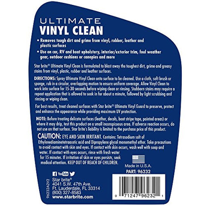STAR BRITE Ultimate Vinyl Clean Spray - Multi-Surface Cleaner for Auto, RV, Home & Boat Upholstery - Vinyl, Rubber, Leather, Plastic + Interior & Exterior Trim 32 OZ (096232)