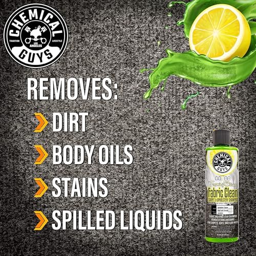 Chemical Guys, Citrus Foaming Fabric & Carpet Cleaner Drill Brush, 16 oz | Lifts coffee, food and pet stains and odors from carpet, mats and upholstery, drill brush agitates, citrus scent - size: 16 Fl Oz Drill Brush Kit