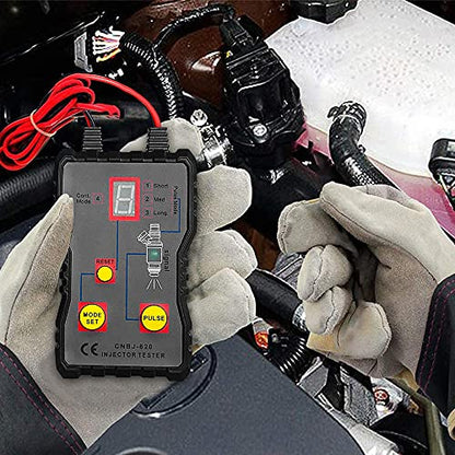 MACHSWON Powerful Fuel System 12V Scan Tool Fuel Injector Tester + Adapter Test Stuck & Adapter DIY Cleaning Tool Kit Set 12V Fuel Injector Tester 4 Plus Modes