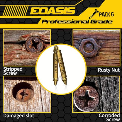Gifts for Men – Stripped Screw Extractor Set – Father’s Day Gifts from Wife, Daughter, & Son – Easy Out Extractor Set for Nuts, Screws & Bolts – Perfect Husband & Birthday Gifts (Gold (Pack of 6)) - size: Gold (Pack of 6)