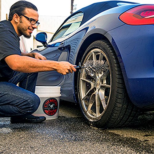Chemical Guys, Easy Reach Wheel & Rim Detailing Brush, Long Reach Handle | Long-handle brush reaches deep into wheels, barrels and tight gaps to clean safely without scratching