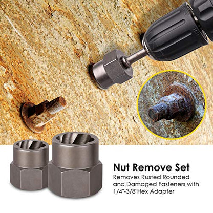 Topec 49pcs Screw Extractor/Drill Bit Set, Professional Remove Set for Removing Broken Studs, Bolts, Socket Screws and Fittings - size: 49 Pieces
