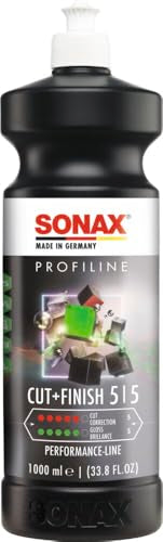 SONAX Cut & Finish 225300 | High Performing Polish/Compound | Rated 5 Cut & 5 Gloss | Removes Paint Defects, P1500 Sanding Marks & Water Spots | Long Work Time & Easy Wipe-Off | Silicone-Free | 1000ml - size: 1L