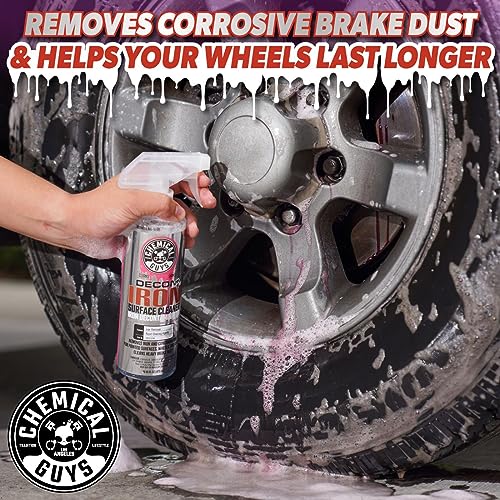Chemical Guys, Decon Pro Iron Remover & Wheel Cleaner, Fallout Spray, 16 oz | Dissolves bonded iron, brake dust and fallout on wheels, calipers and paint, changing color as it works