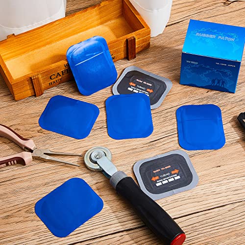 Tallew 20 Pcs Tire Patch Heavy Duty Rubber Patches Radial Repair Patch Tube and Tire Plug Kit Emergency Repair Tool for Puncture Car Truck Bus Tractor Vehicle - size: 2.56 x 3.15 Inch