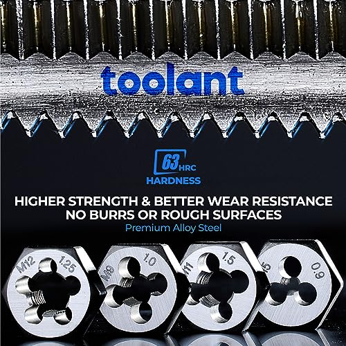 toolant 127 Piece Ratcheting Tap and Die Set, SAE/Metric Tap and Die Set with Assortment Drill Bit for Threading, Double-Layer Tool Box - size: 127pcs set