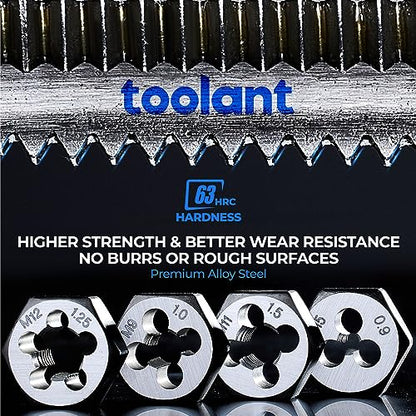 toolant 127 Piece Ratcheting Tap and Die Set, SAE/Metric Tap and Die Set with Assortment Drill Bit for Threading, Double-Layer Tool Box - size: 127pcs set