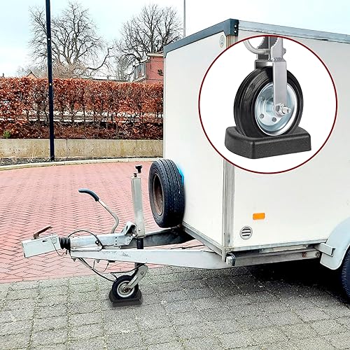 Jack Wheel Chock, Heavy Duty Reinforced Rubber Jack Caster Wheel Dock for Caravans and Trailers, Wheel Chock Stabilizer Wheel Stopper for 6 Inch Jockey Wheels - color: Small - Single Wheel